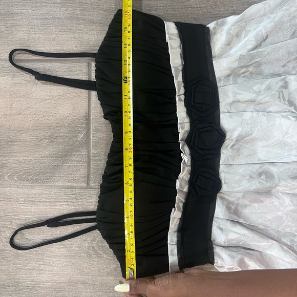 Max And Cleo Black Silver Spaghetti Strap Padded Cocktail Dress Size 12 - Picture 7 of 9